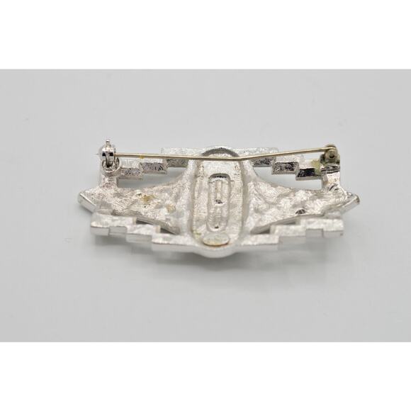 Givenchy Vintage Crystal Pin Brooch Deco Rhinestone Enamel Runway Signed BinF - Picture 10 of 11